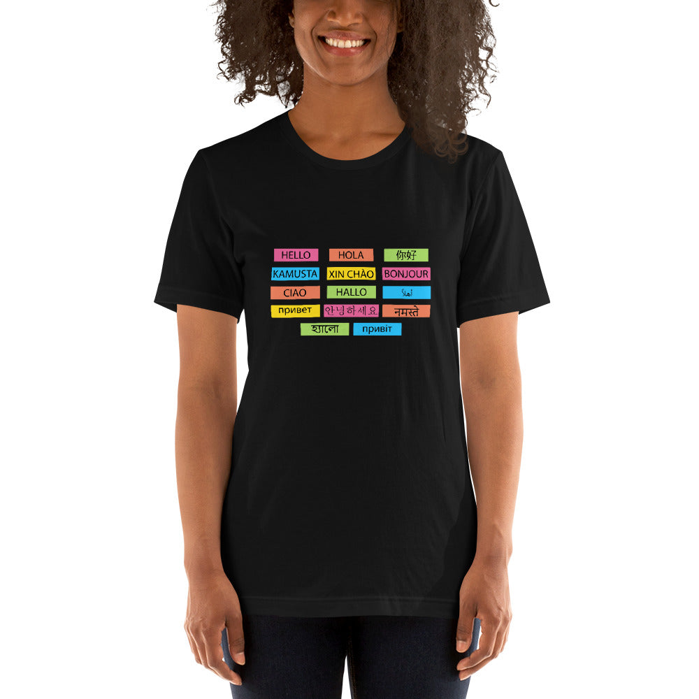 Multilingual word Wall t-shirt