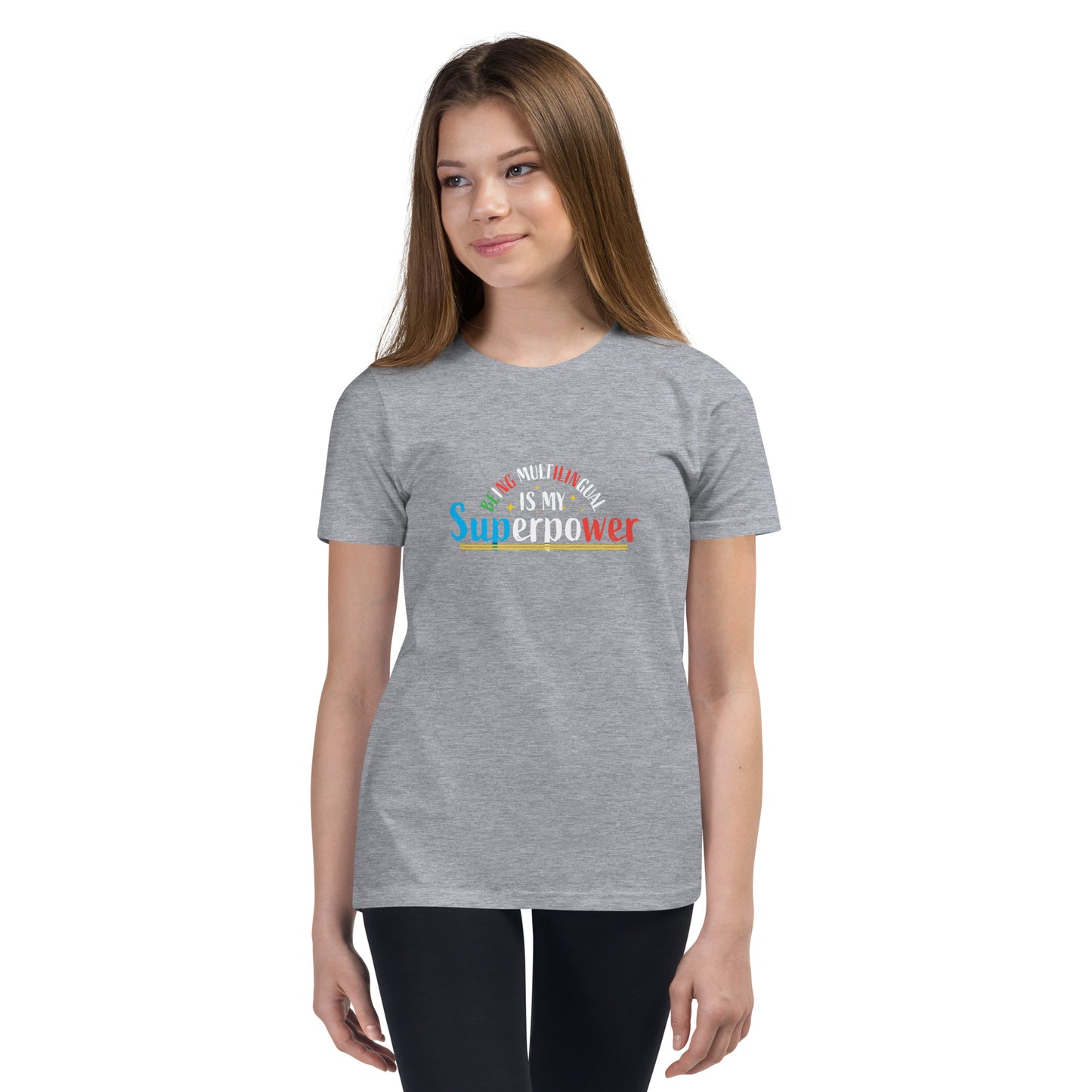 Multilingual Superpower Youth Short Sleeve T-Shirt
