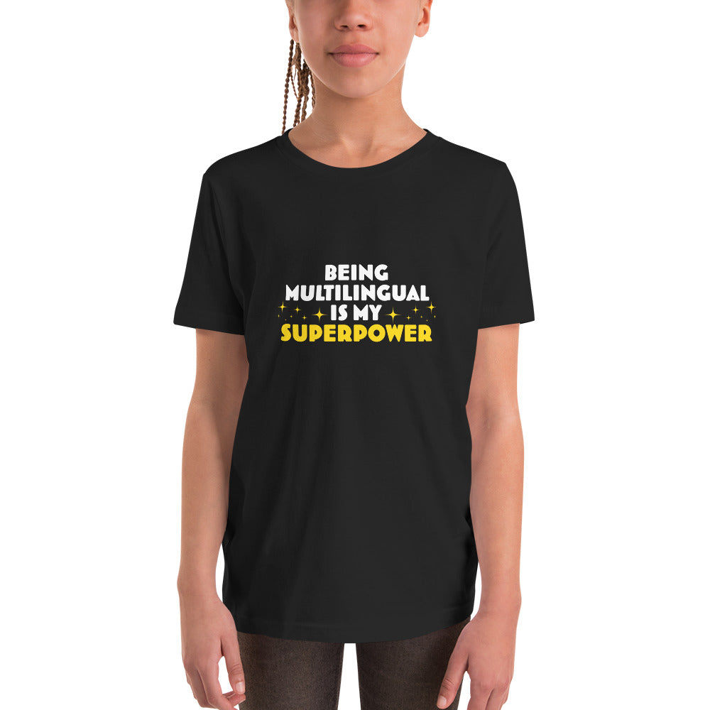 Multilingual Superpower Youth T-Shirt.