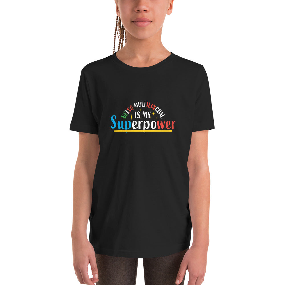 Multilingual Superpower Youth Short Sleeve T-Shirt