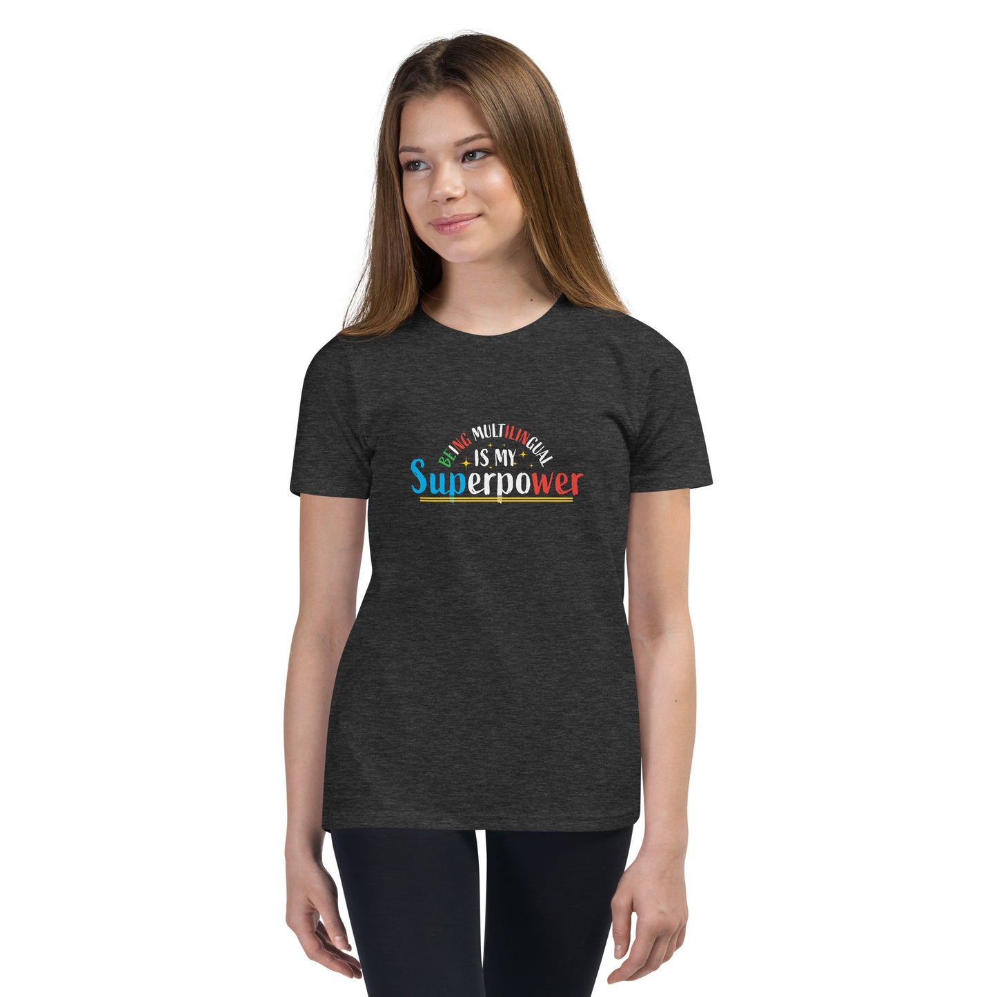Multilingual Superpower Youth Short Sleeve T-Shirt