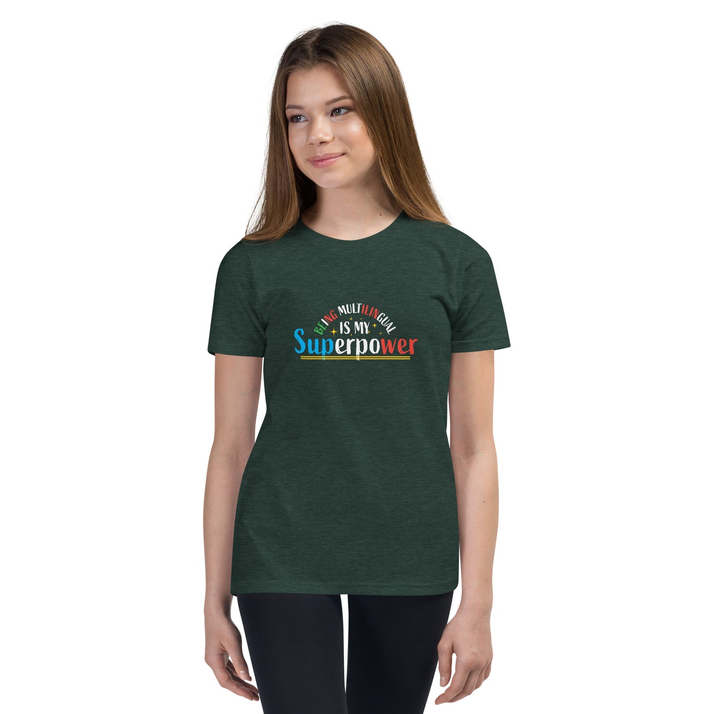 Multilingual Superpower Youth Short Sleeve T-Shirt
