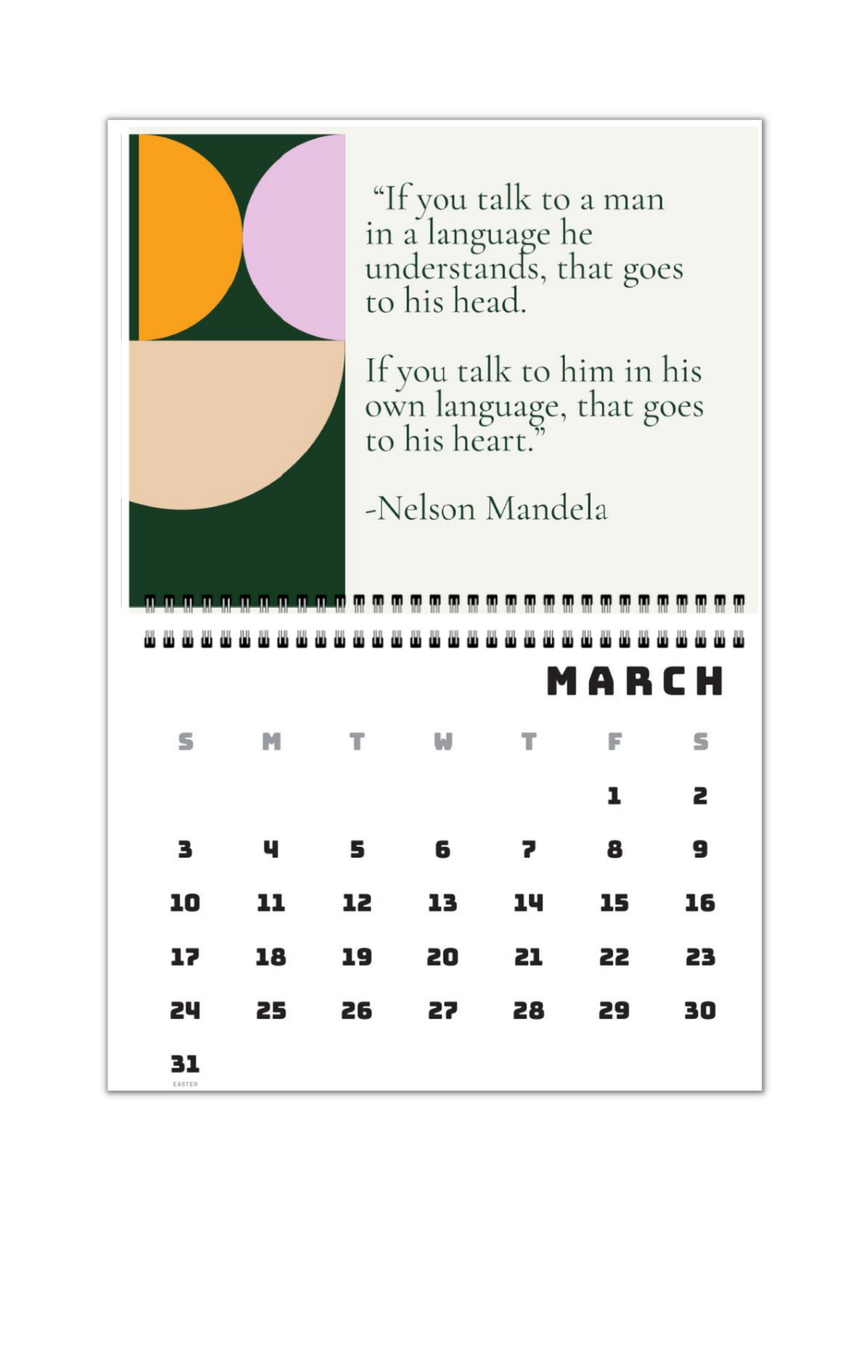 Academic Year Language Quote Calendar 2023 -24
