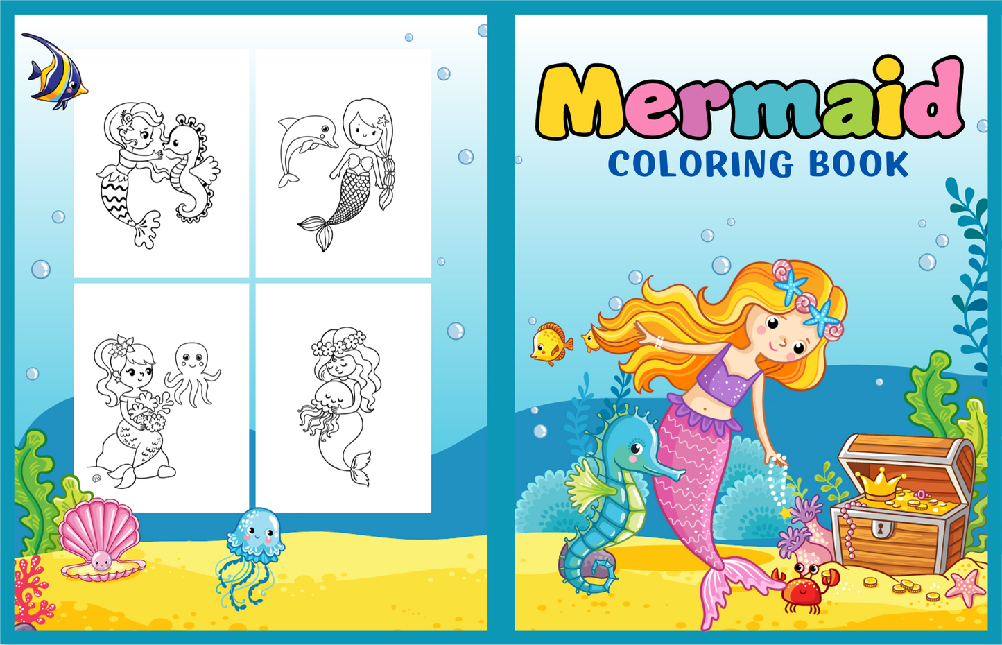 Ocean Adventure Spanish Vocabulary Mermaid Coloring Pack