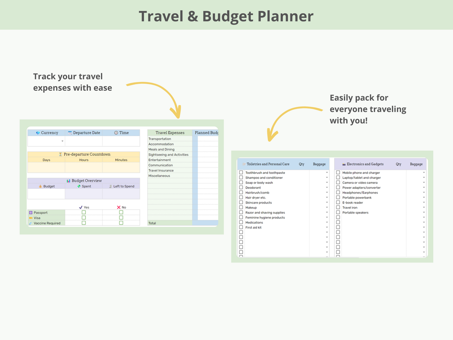 Presupuesto de viaje y planificador