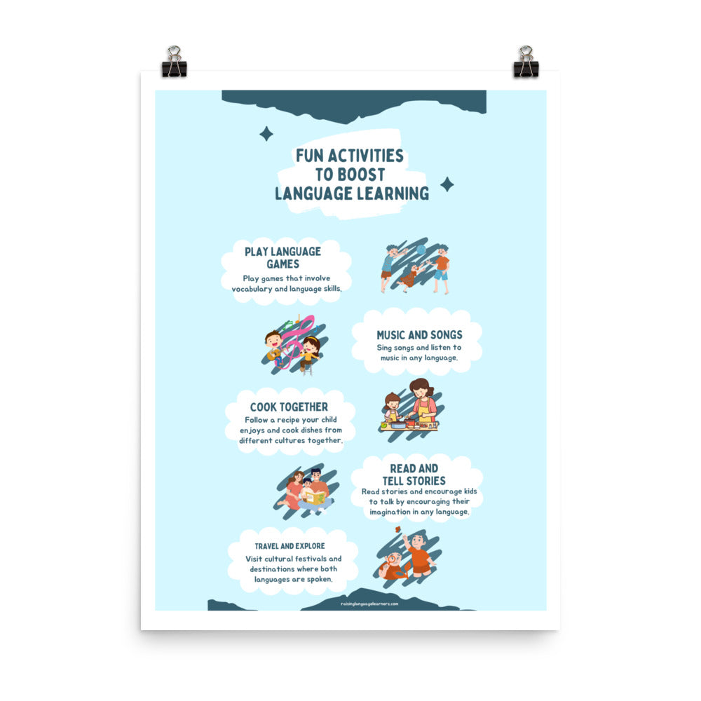 Fun Activities to Boost Language Learning Poster, Multilingual Parenti ...