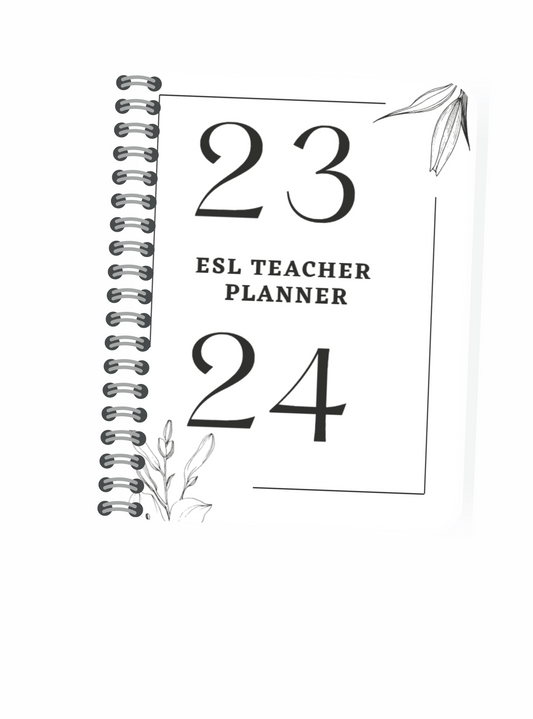 ESL Teacher Planner 2023 - 2024 (PDF Black & White)