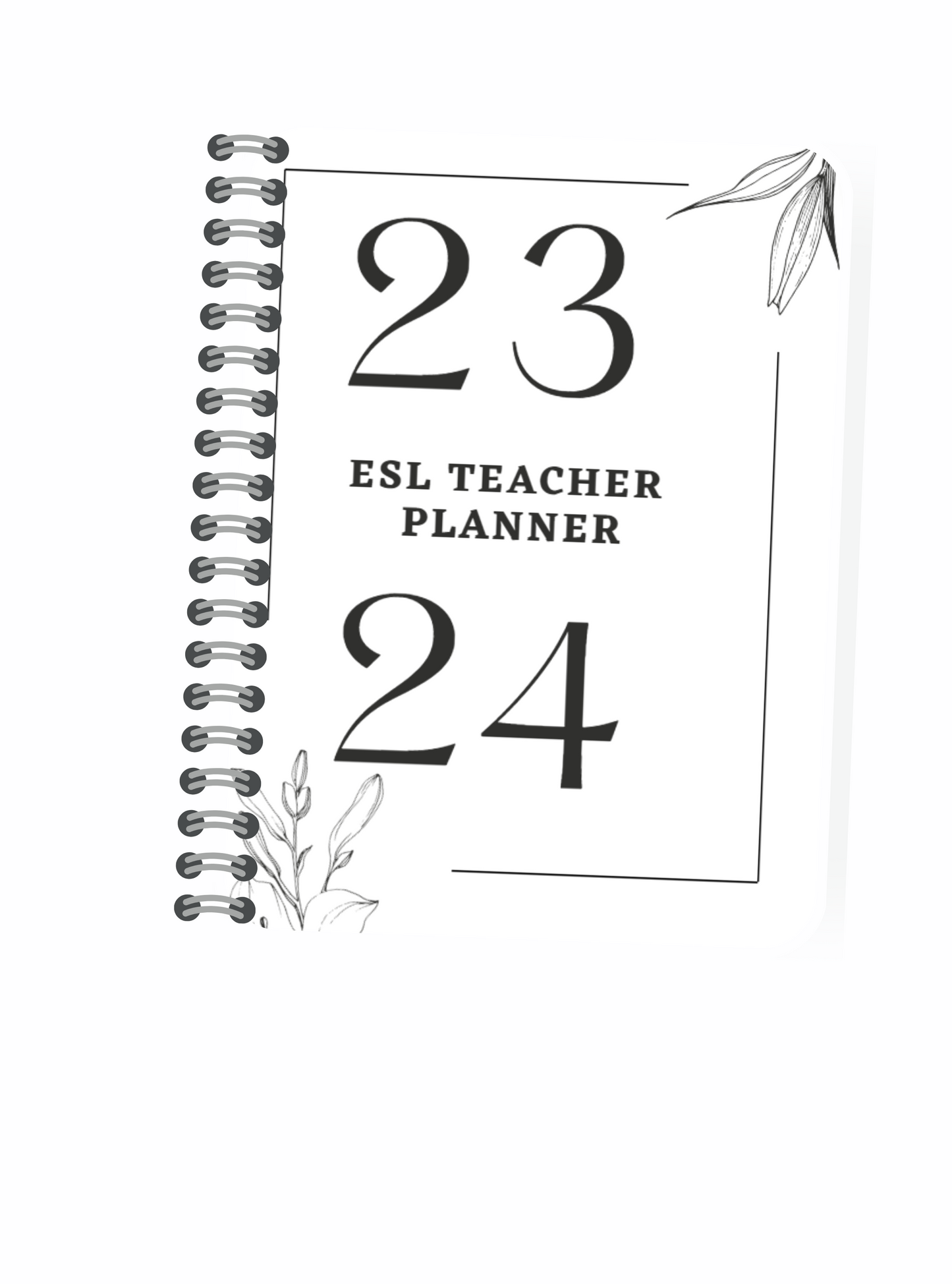 2023 - 2024 ESL Teacher Planner (Black & White Paperback)