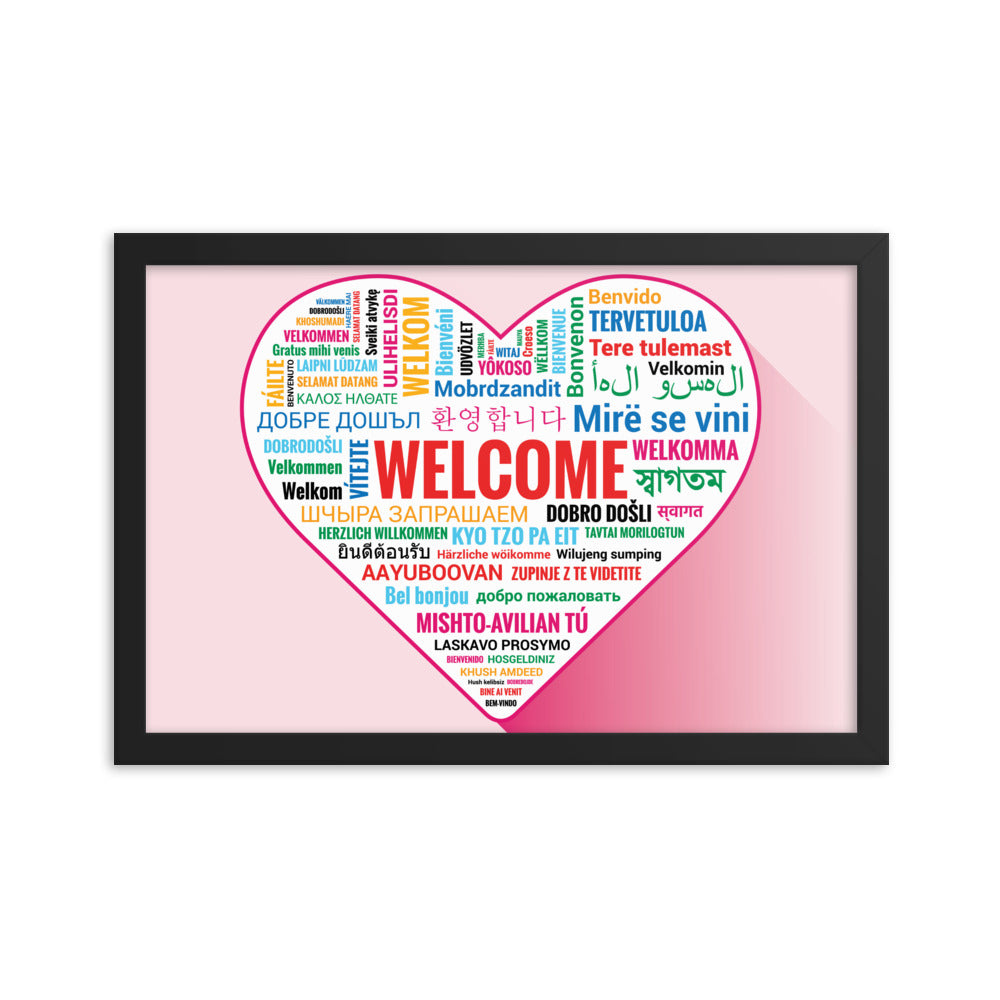 Welcome Poster in Different Languages (Framed)