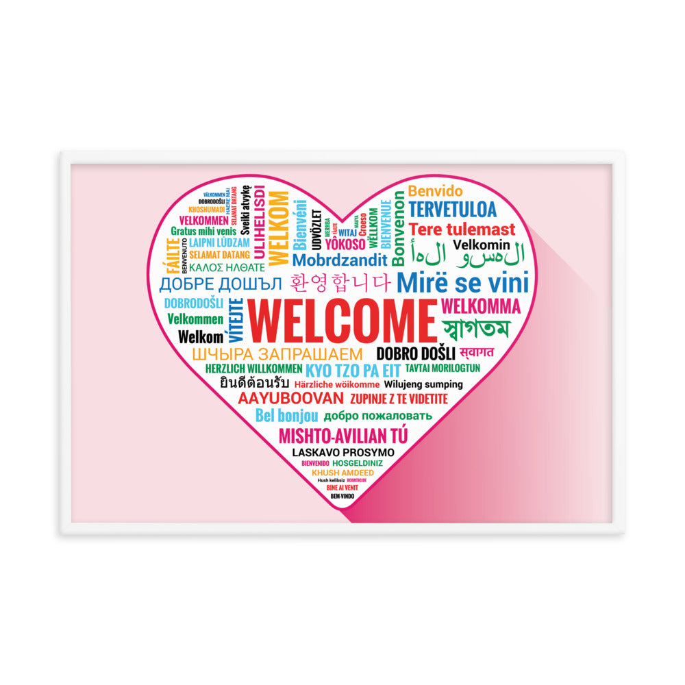 Welcome Poster in Different Languages (Framed)