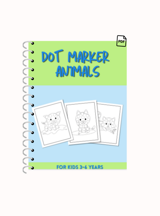Libro de actividades de animales con marcador de puntos (imprimible)