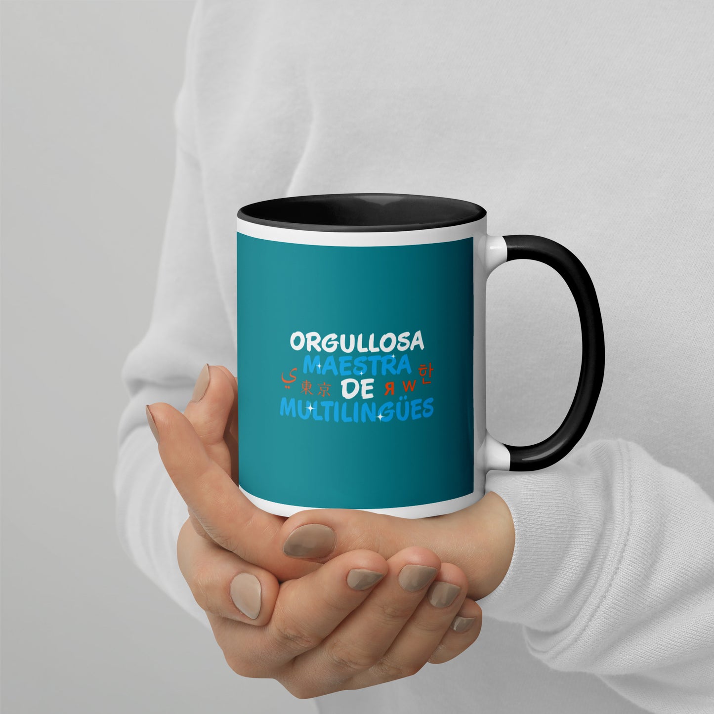 Orgullosa Maestra De Multilingues Mug with Color Inside