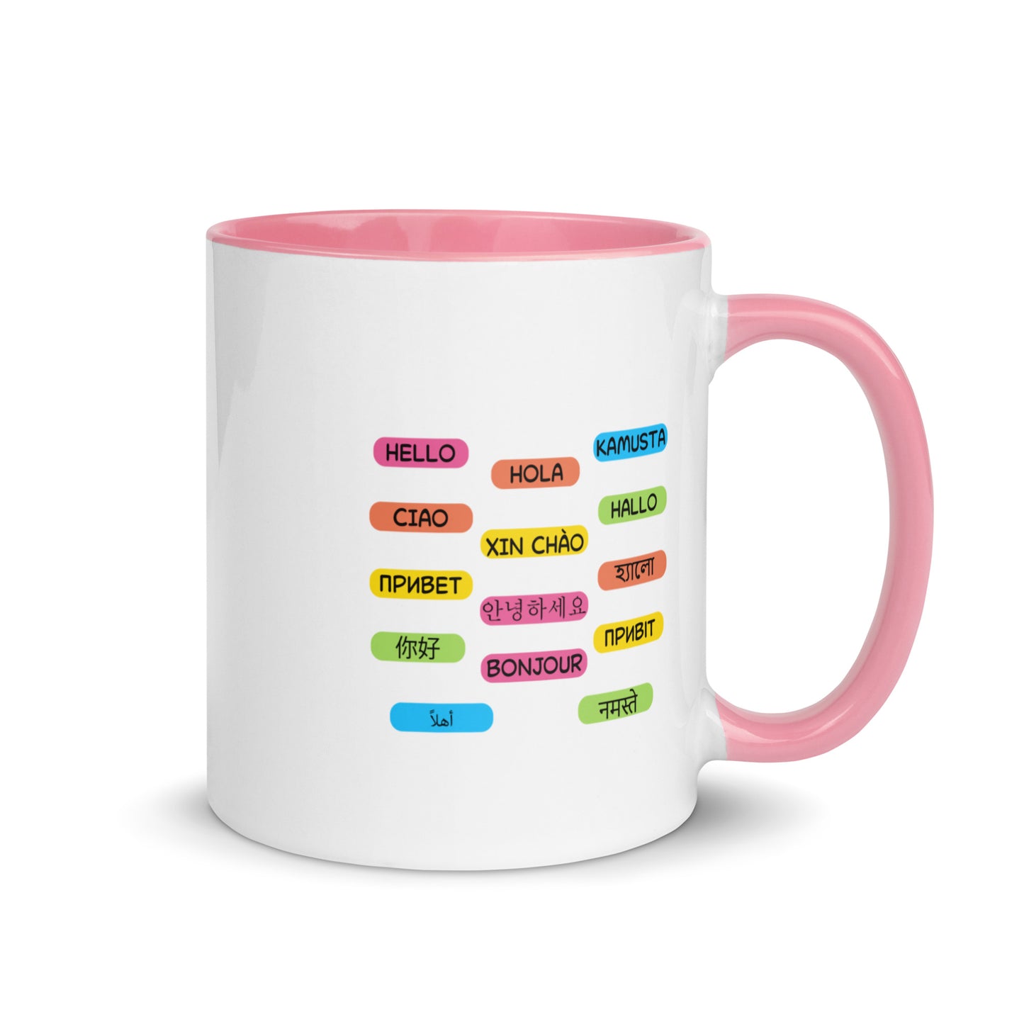 Multilingual Word Wall Mug with Color Inside