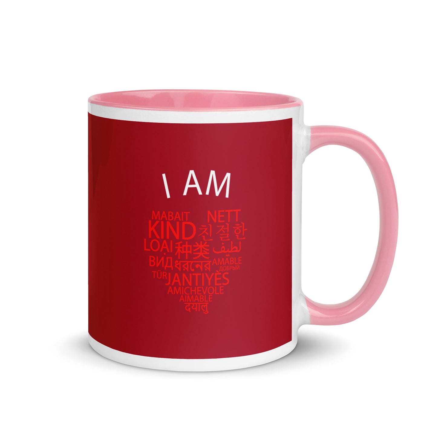 I Am Kind (Heart) Mug with Color Inside.
