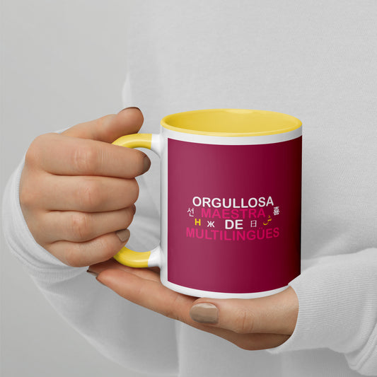 Orgullosa Maestra De Multilingues Mug with Color Inside