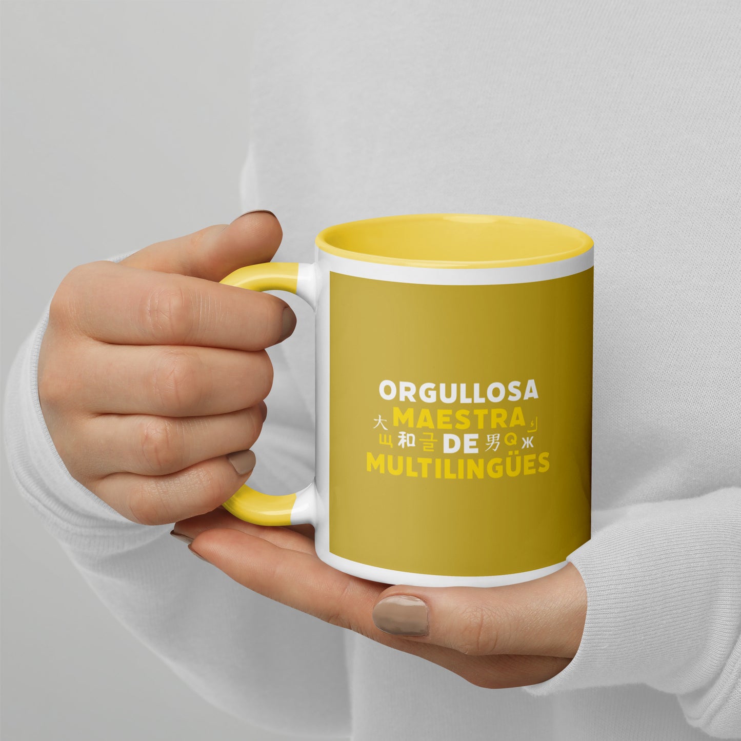 Multilingual Teacher Mug with Color Inside (Spanish).