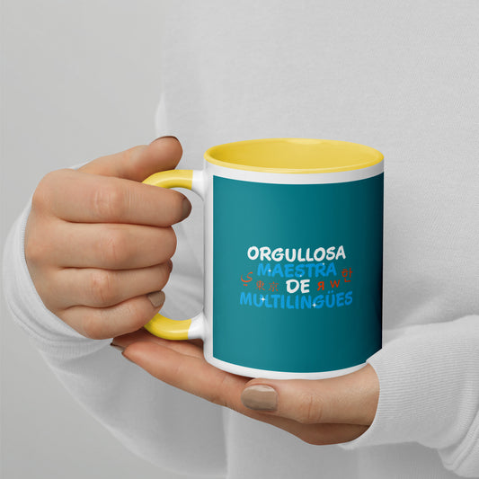 Orgullosa Maestra De Multilingues Mug with Color Inside