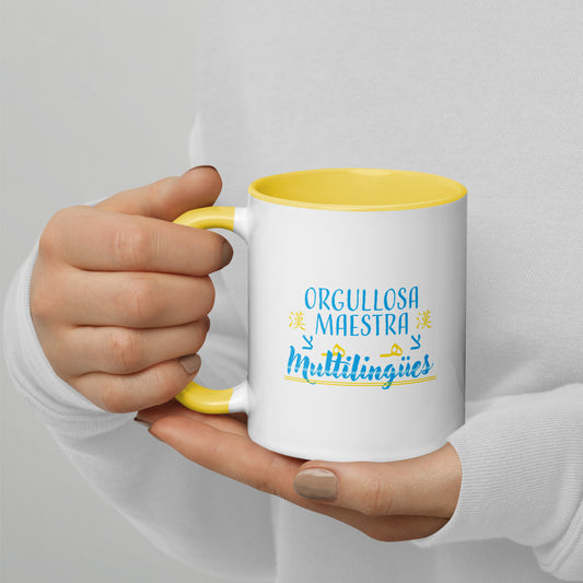 Orgullosa Maestra De Multilingues Mug with Color Inside