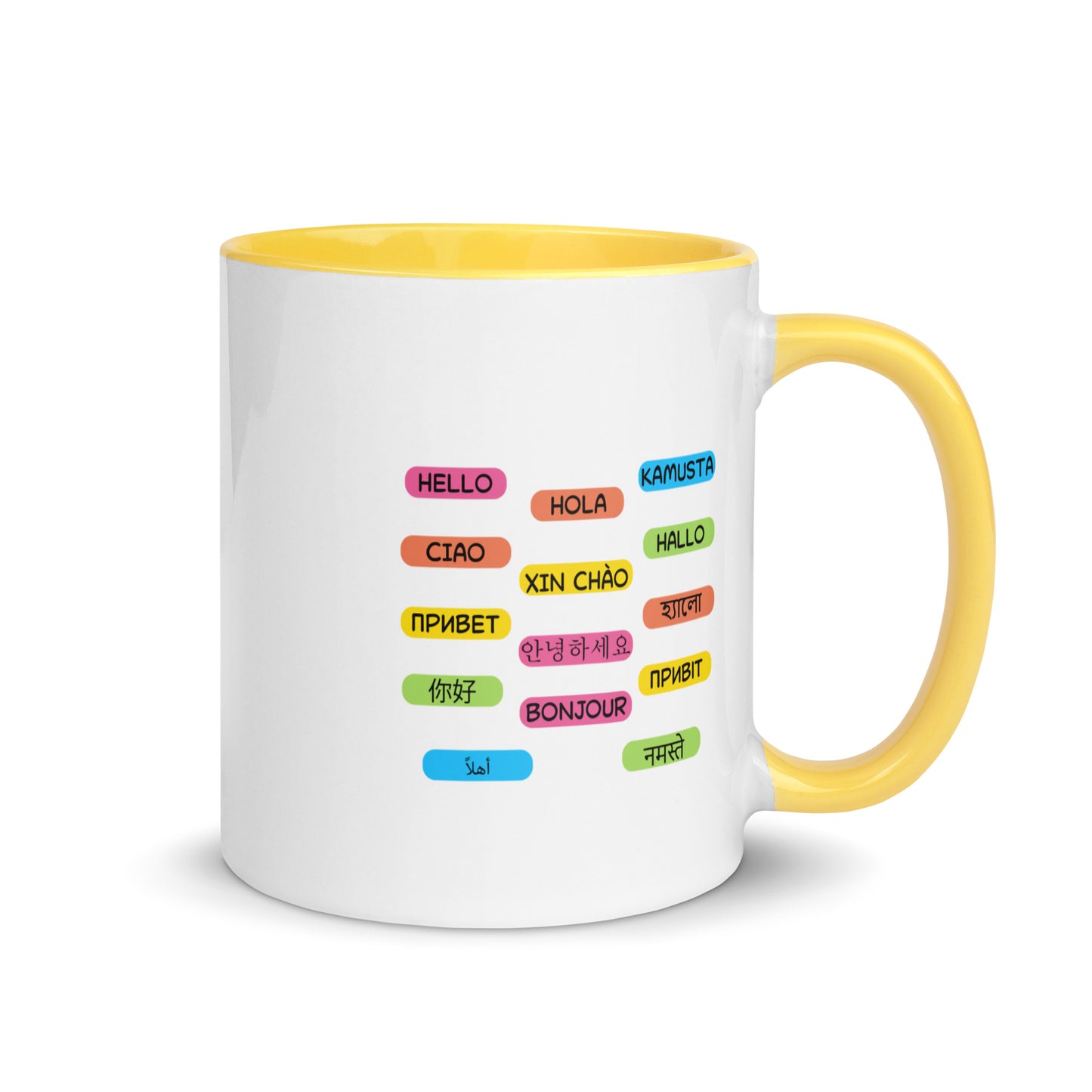 Multilingual Word Wall Mug with Color Inside