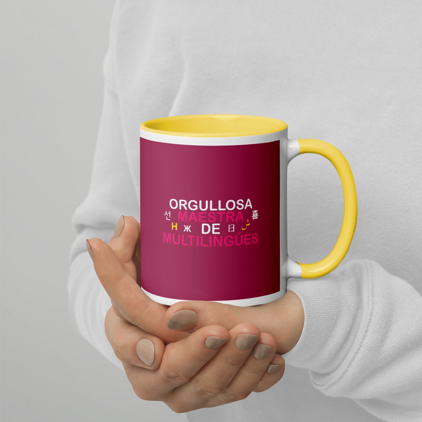Orgullosa Maestra De Multilingues Mug with Color Inside