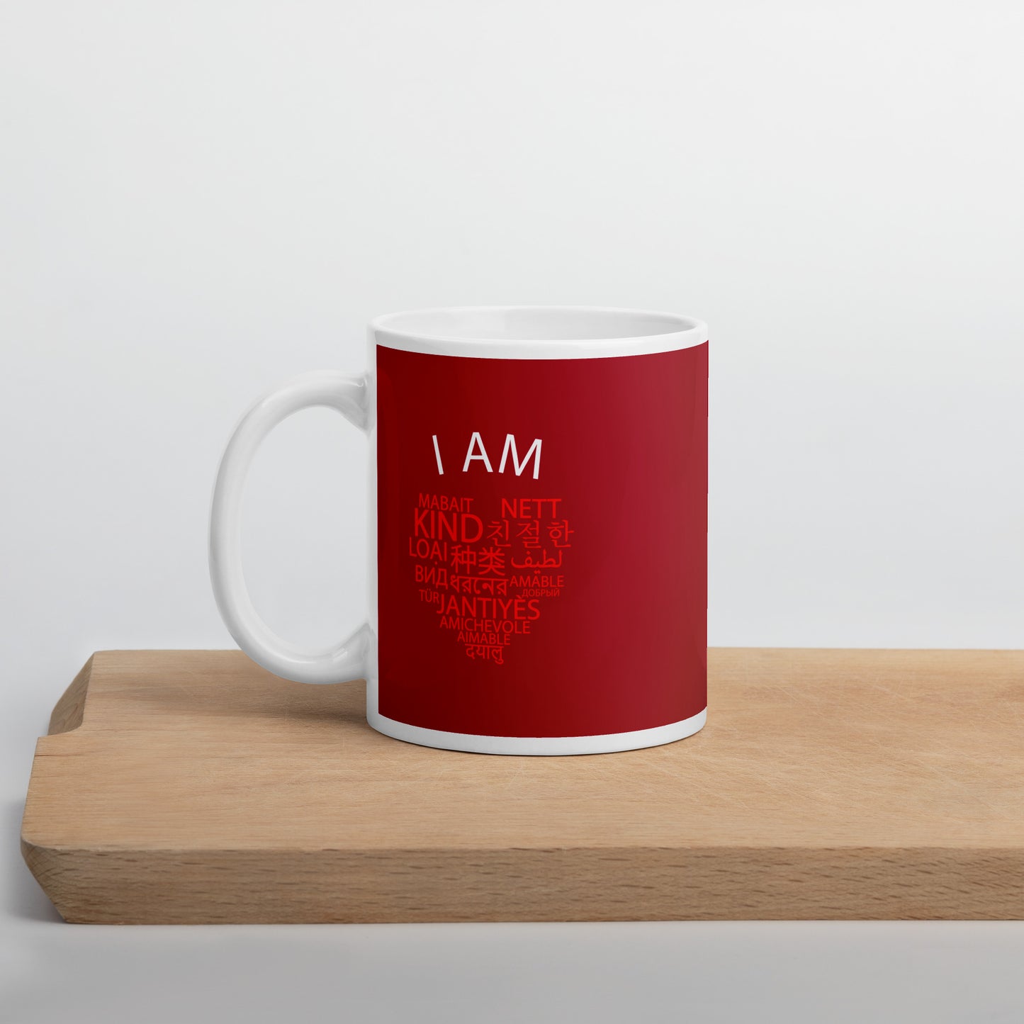 I Am Kind White mug.
