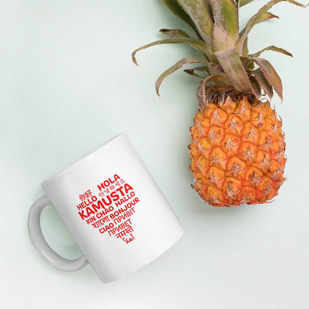 Hello Heart White glossy mug.