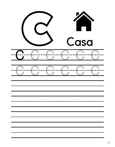 Actividad del Libro de Aprendizaje del Alfabeto Español (Edición PDF en Español)