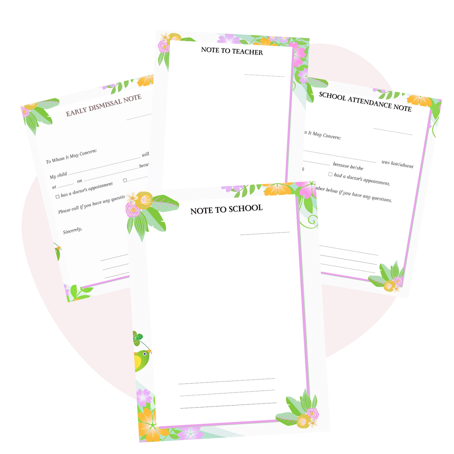 School Absence and Tardiness Notification Templates