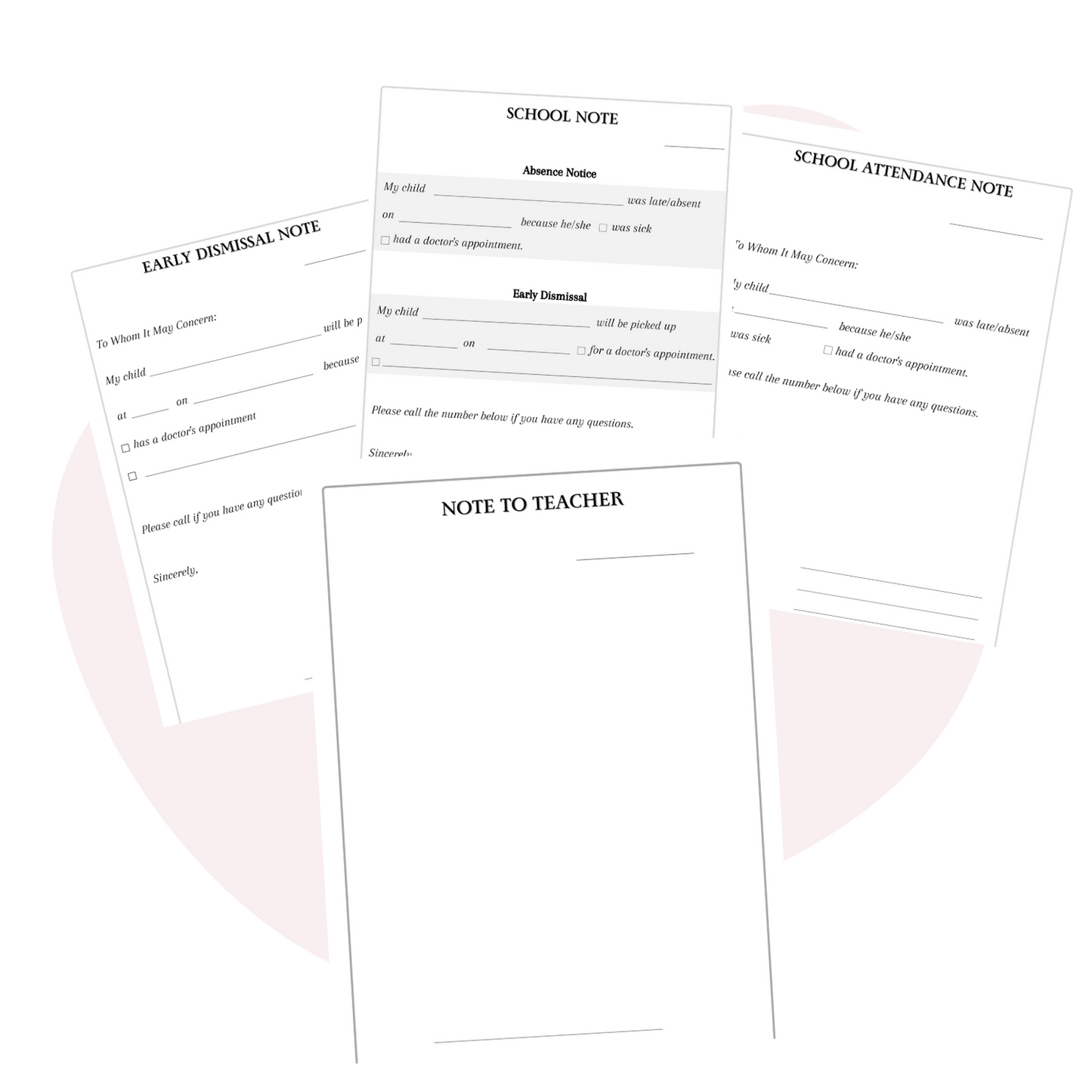 School Absence and Tardiness Notification Templates
