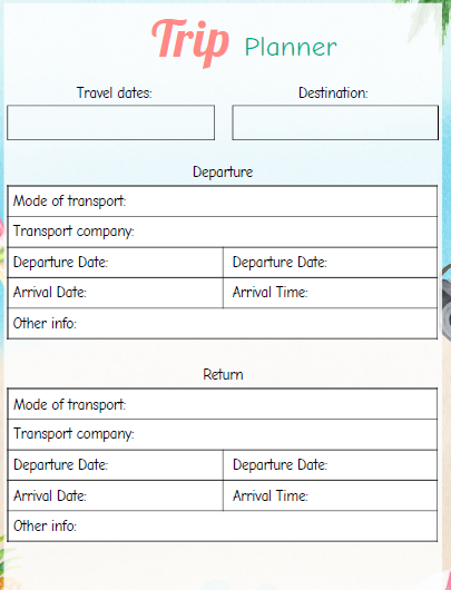 Travel Journal and Planner (Printable)