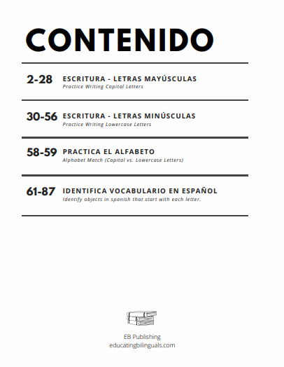 Actividad del Libro de Aprendizaje del Alfabeto Español (Edición PDF en Español)