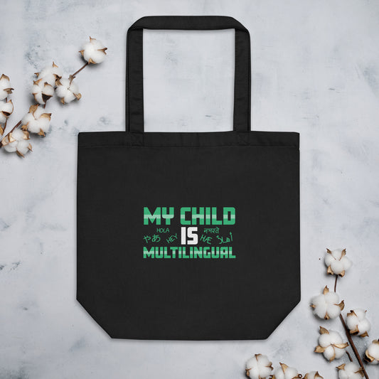 Bolso tote ecológico infantil multilingüe.