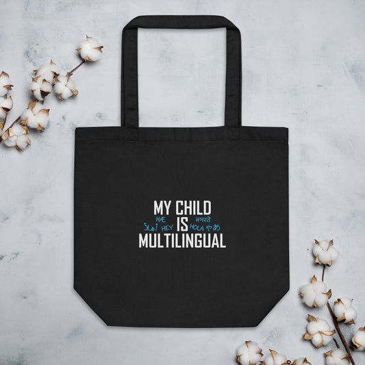 Bolso tote ecológico infantil multilingüe.