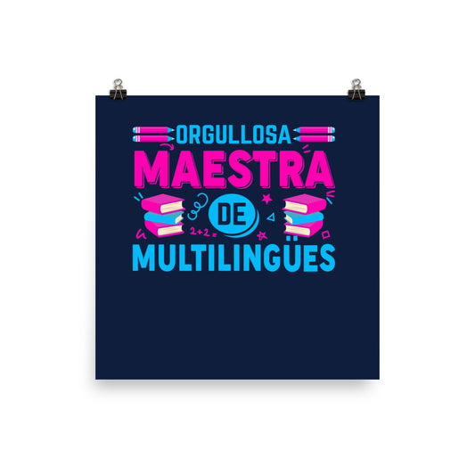 Proud Teacher of Multilingual Learner Poster (Spanish), Bilingual Super Power Poster, Classroom Decor, Bilingual Poster, Back To School, Office Decor, Multilingual Poster,