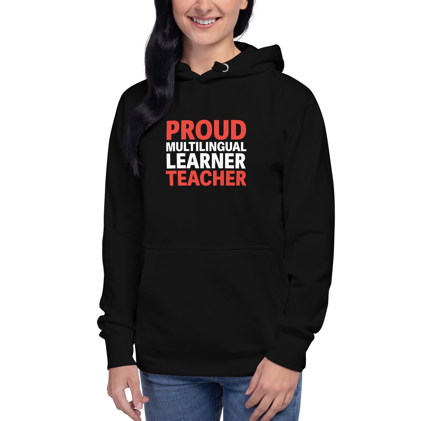 Sudadera con capucha para profesor de aprendizaje multilingüe