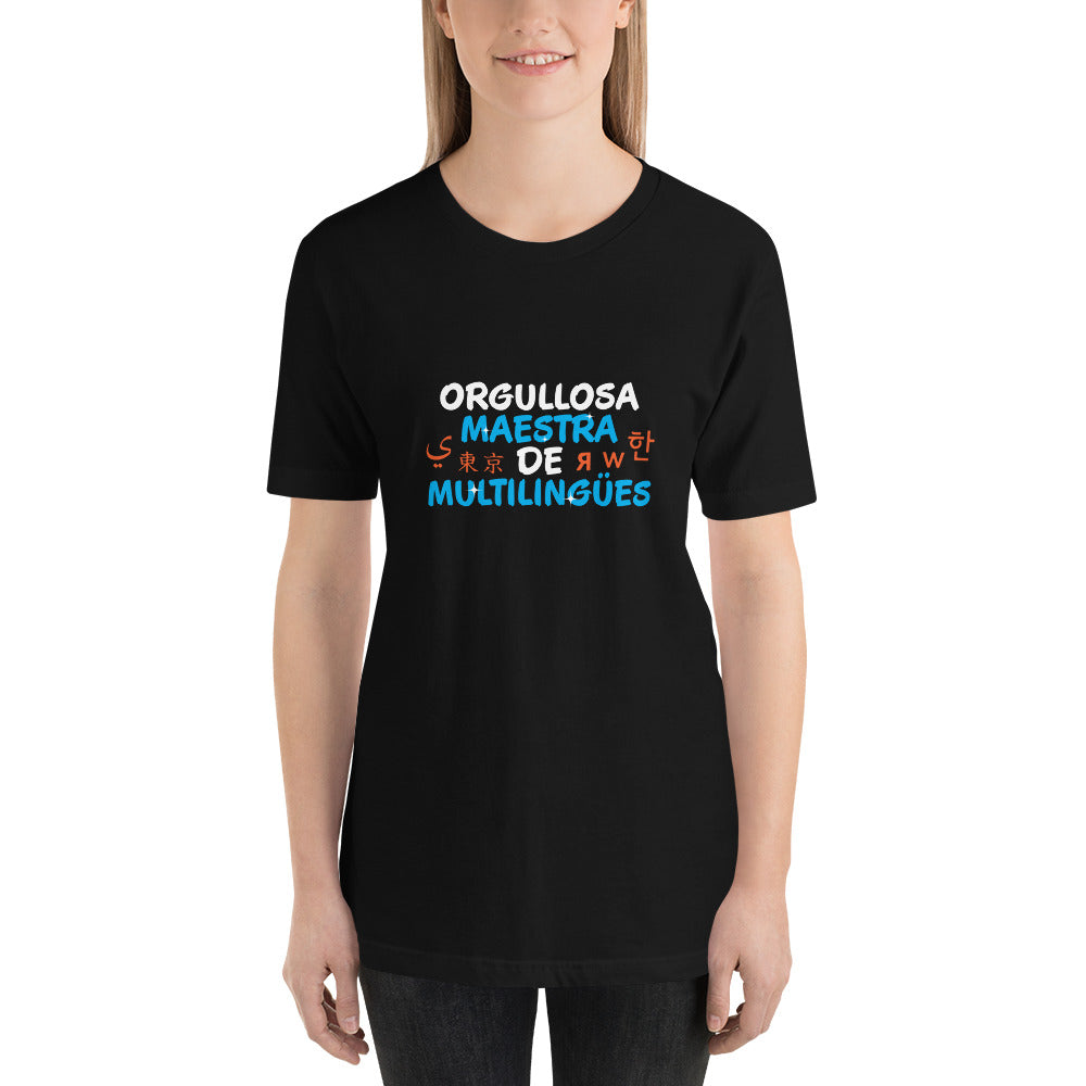 Camiseta Orgullosa Maestra De multilingues.