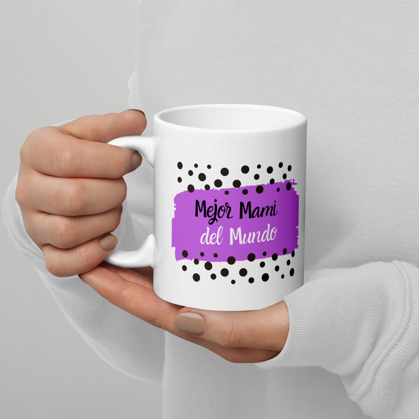 Best Mami Ever White glossy mug (Spanish)